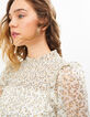 Blouse blanc cassé imprimé feuilles I.Code-4