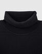 Schwarzer Herrenstrickpullover mit Rollkragen-2