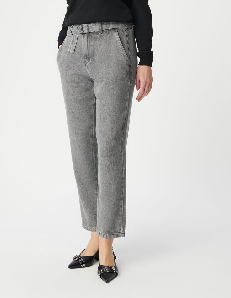 Vaqueros baggy grises Lyocell® cropped mujer-2