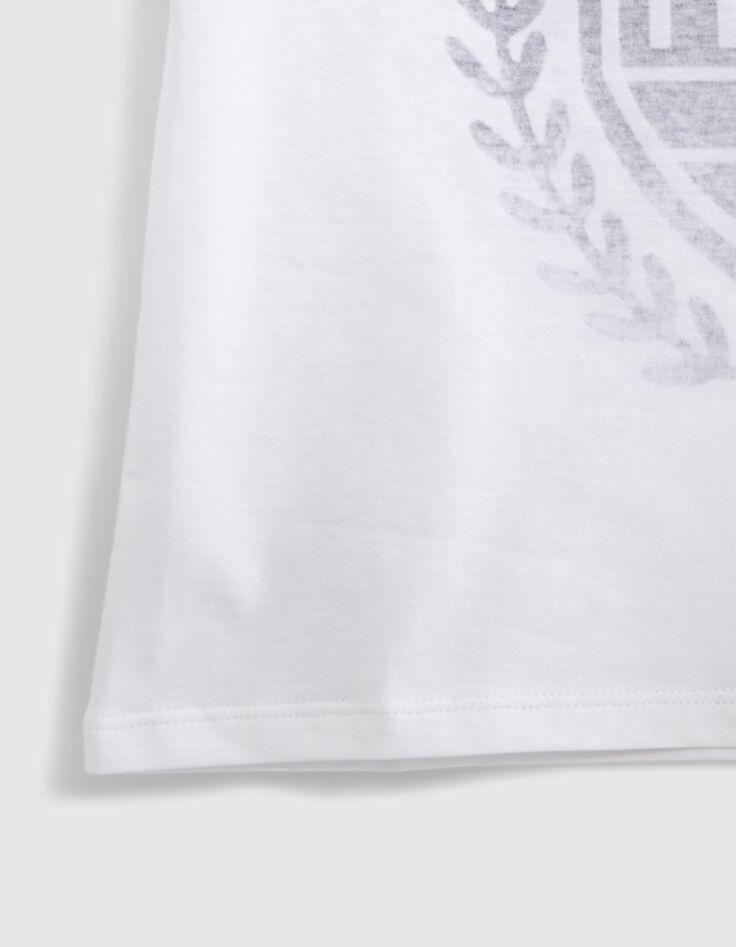 Wit T-shirt opdruk embleem print binnenin jongens-4