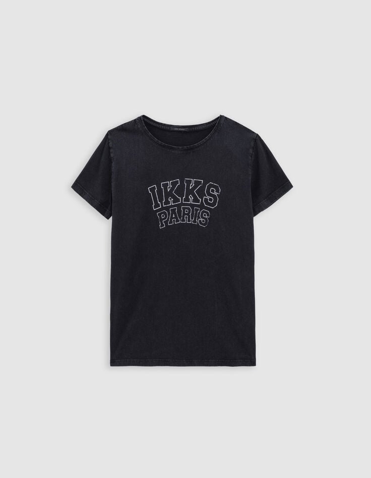 Tee-shirt manches courtes gris message-5 Tee-shirt manches courtes gris message-5