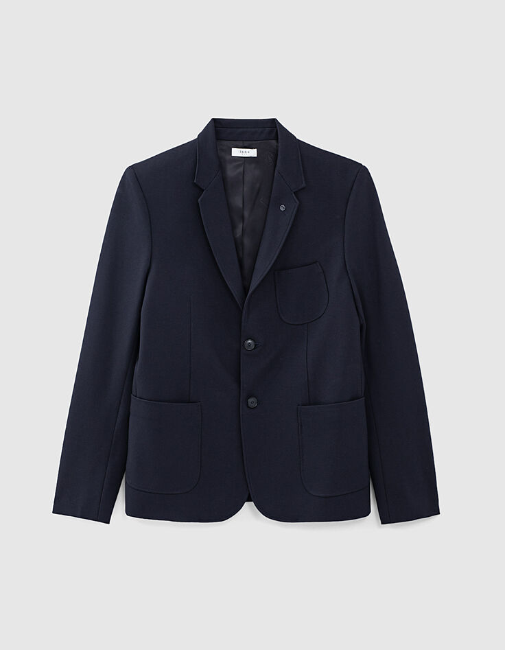 Marineblaue Herrenstrickjacke-1
