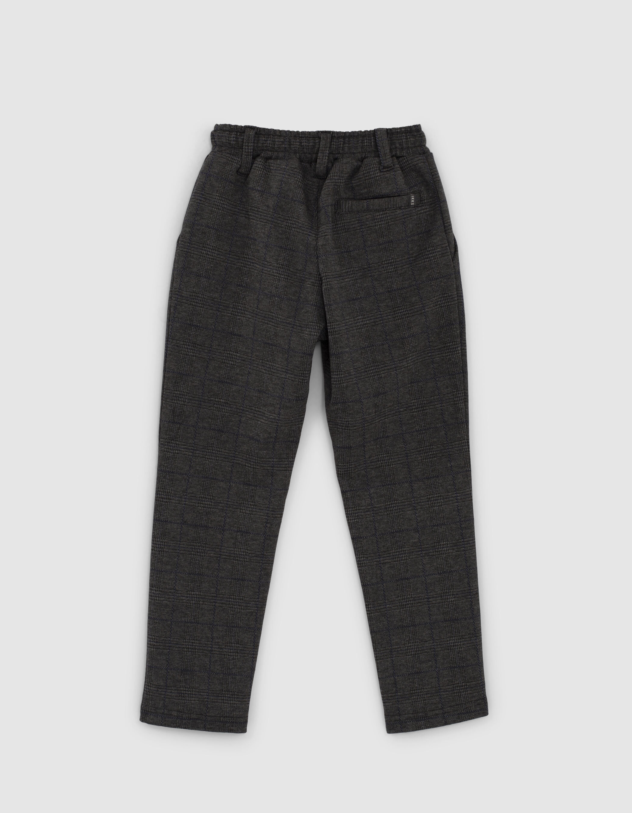 Pantalon gris chin maille motif carreaux gar on