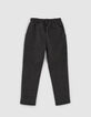 Pantalon gris chin&eacute; maille motif carreaux gar&ccedil;on-3