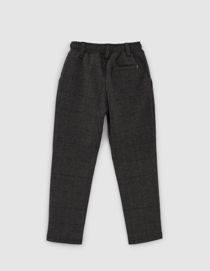 Pantalon gris chiné maille motif carreaux garçon - IKKS