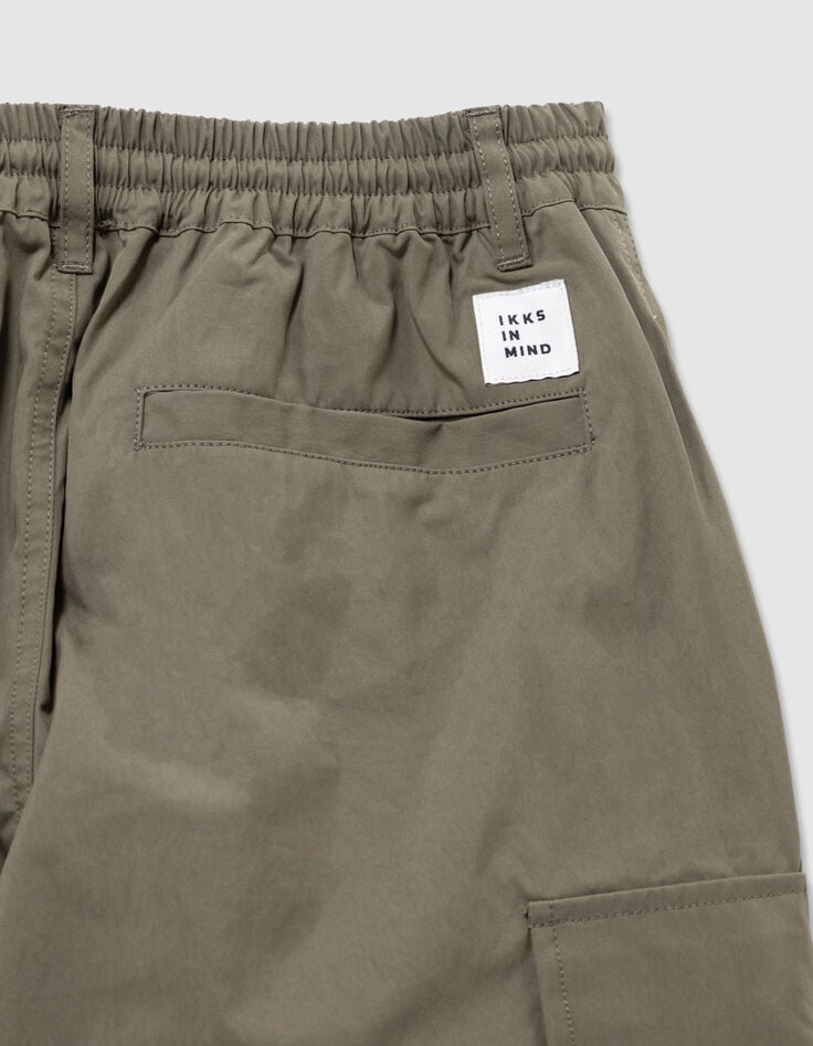 Boys’ khaki wide-leg cargo trousers-6 Boys’ khaki wide-leg cargo trousers-6
