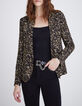Women’s black fusain print suit jacket-1