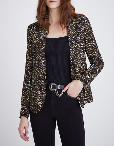 Women’s black fusain print suit jacket - IKKS