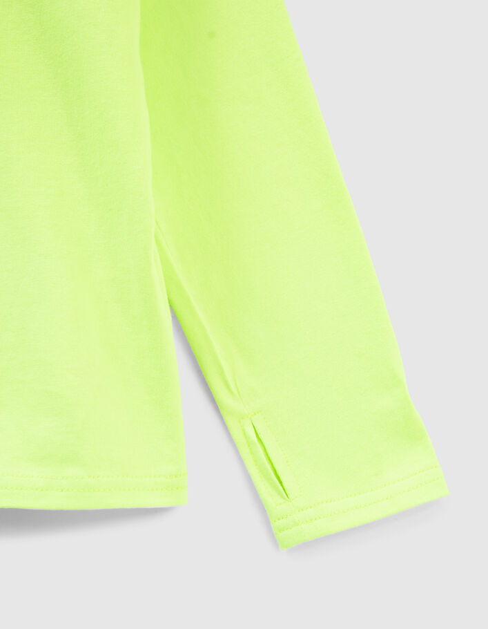 Neongrünes Jungenshirt mit gummierten Schriftzügen-6