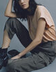 Women’s Desert foil linen knit drawstring side T-shirt-6