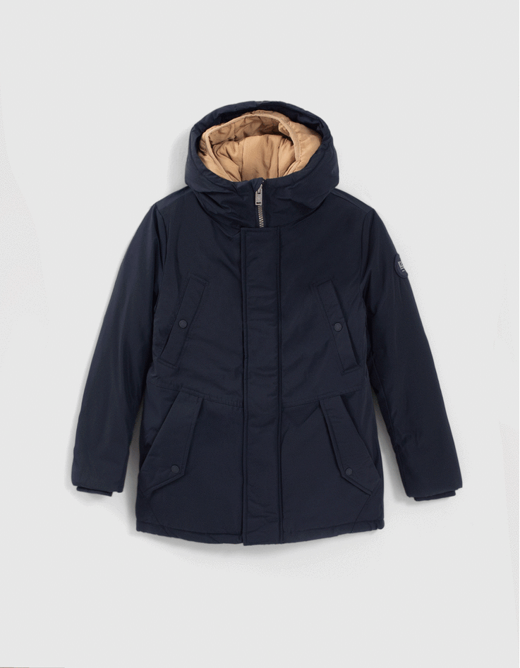 Boys 3 in 1 navy parka and reversible bodywarmer