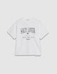Women's white organic cotton message round neck t-shirt-5