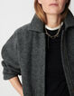Blouson oversize gris laine bouillie Femme-7