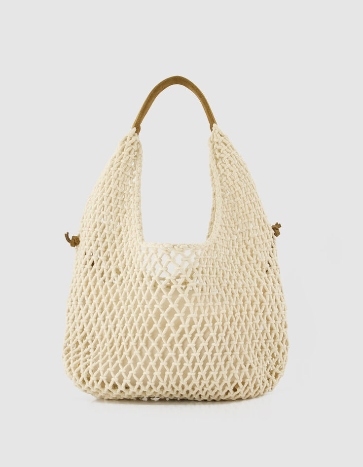 El bolso hobo de ganchillo beige Mujer-1