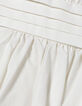 Vestido corto blanco de popelina con pliegues en la cintura Mujer-7