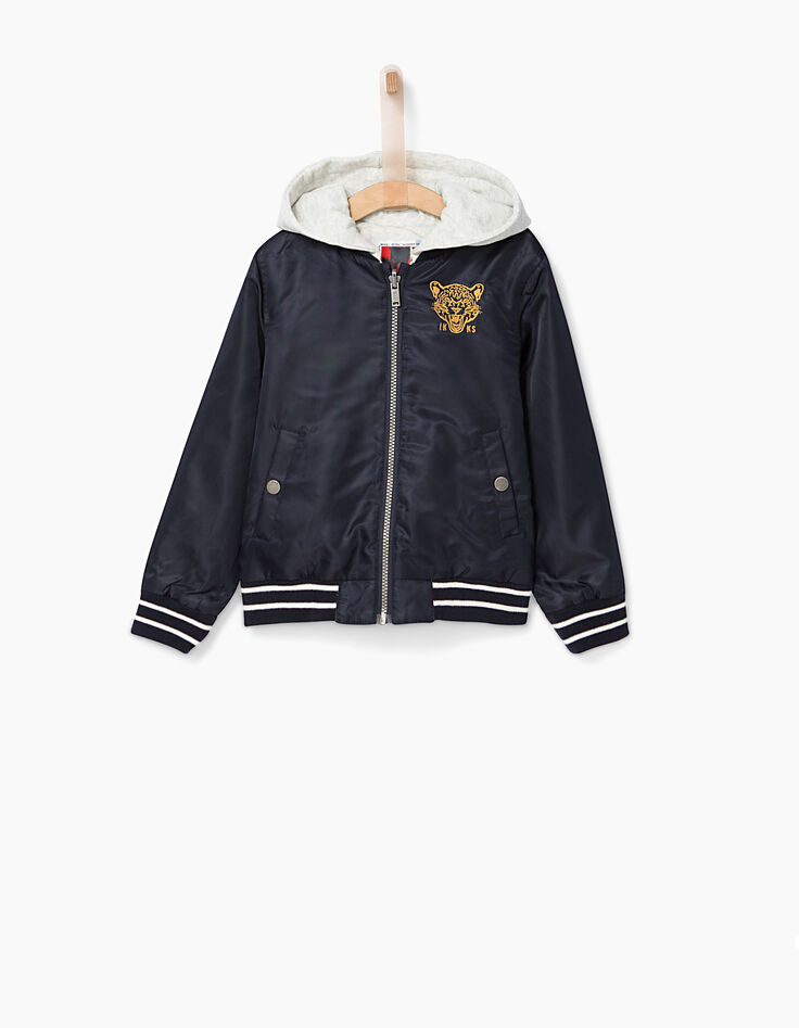 Bomber réversible navy et beige clair garçon-2 Bomber réversible navy et beige clair garçon-2