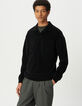 Schwarzes Herrenpoloshirt lange &Auml;rmeln Veloursstrick-1