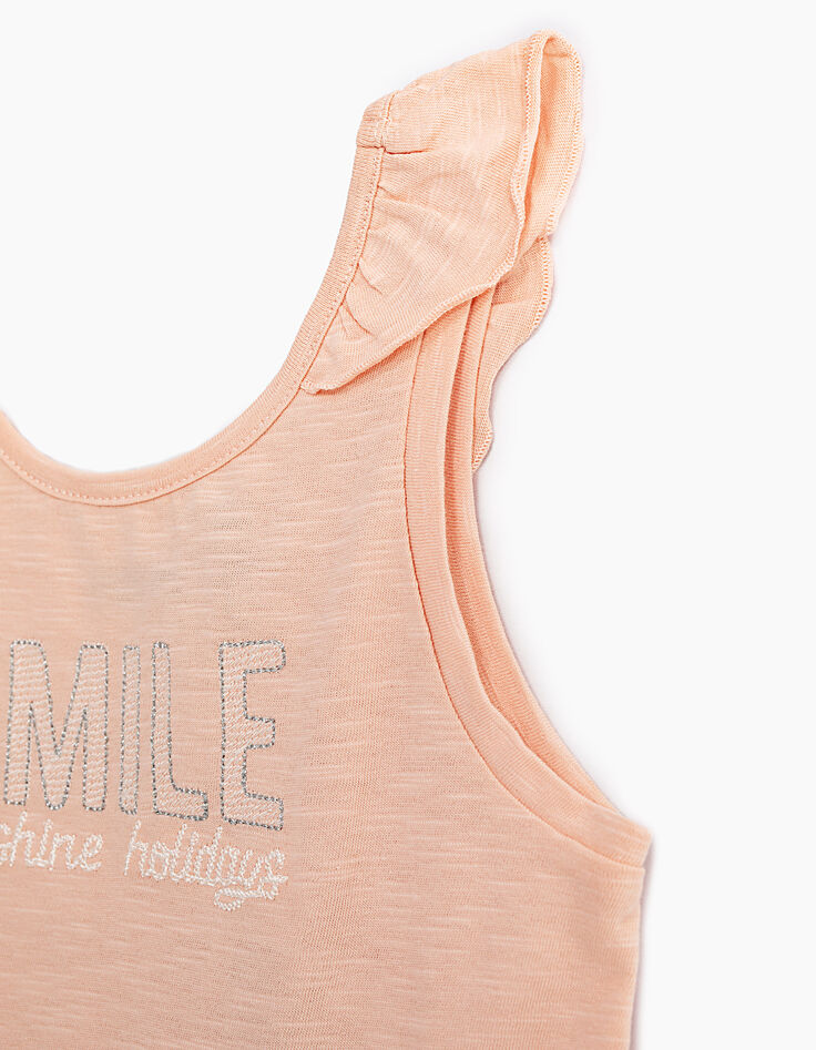 Top rosa empolvado bordado SMILE niña-7