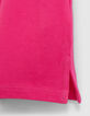 Polo rosa algod&oacute;n bordes acanalados rayas rojas ni&ntilde;o-4