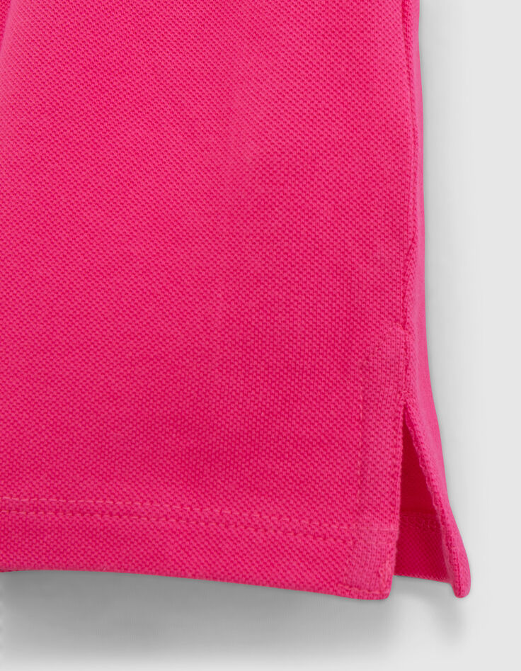 Polo rosa algod&oacute;n bordes acanalados rayas rojas ni&ntilde;o-4