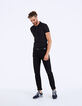 Polo negro falso liso Hombre-6