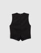 Gilet de costume noir à rayures tennis Femme-4