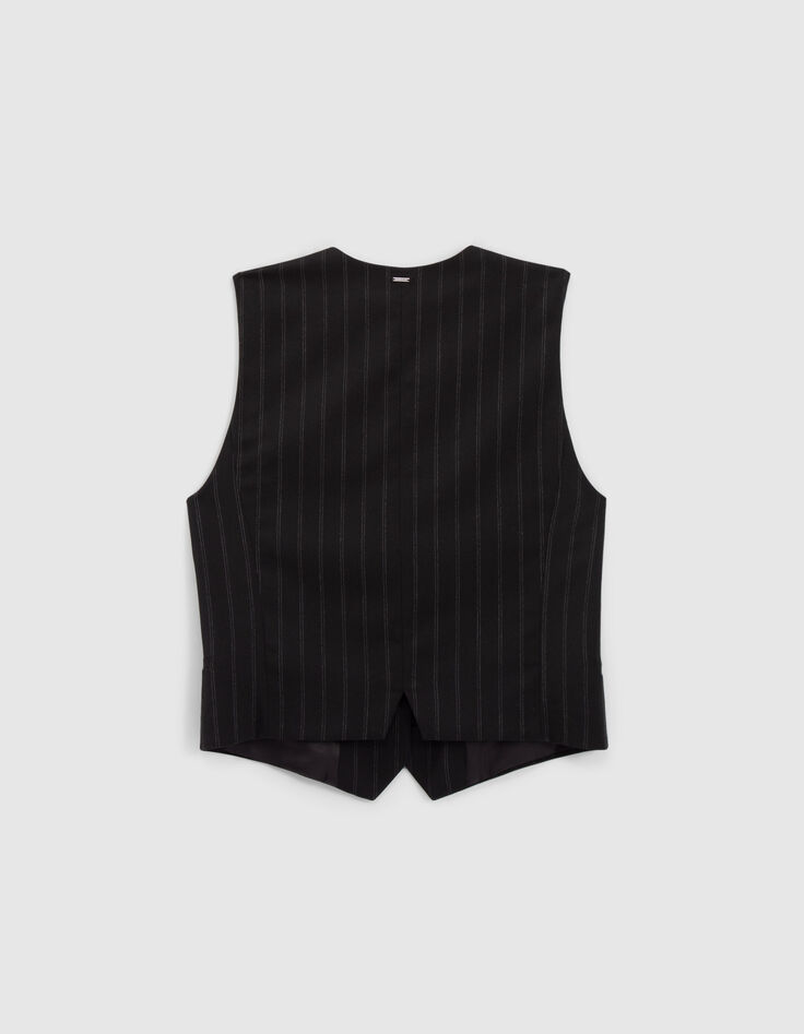 Gilet de costume noir à rayures tennis Femme-4