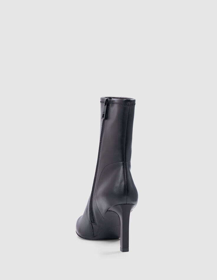 Women's black socks boots with thin heel-3