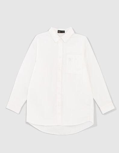 Camisa blanco roto forma casaca niña  - IKKS