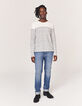 Off White Herrenmatrosenshirt mit blauen Streifen-7