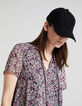 Multicoloured floral print ruffled babydoll dress-3