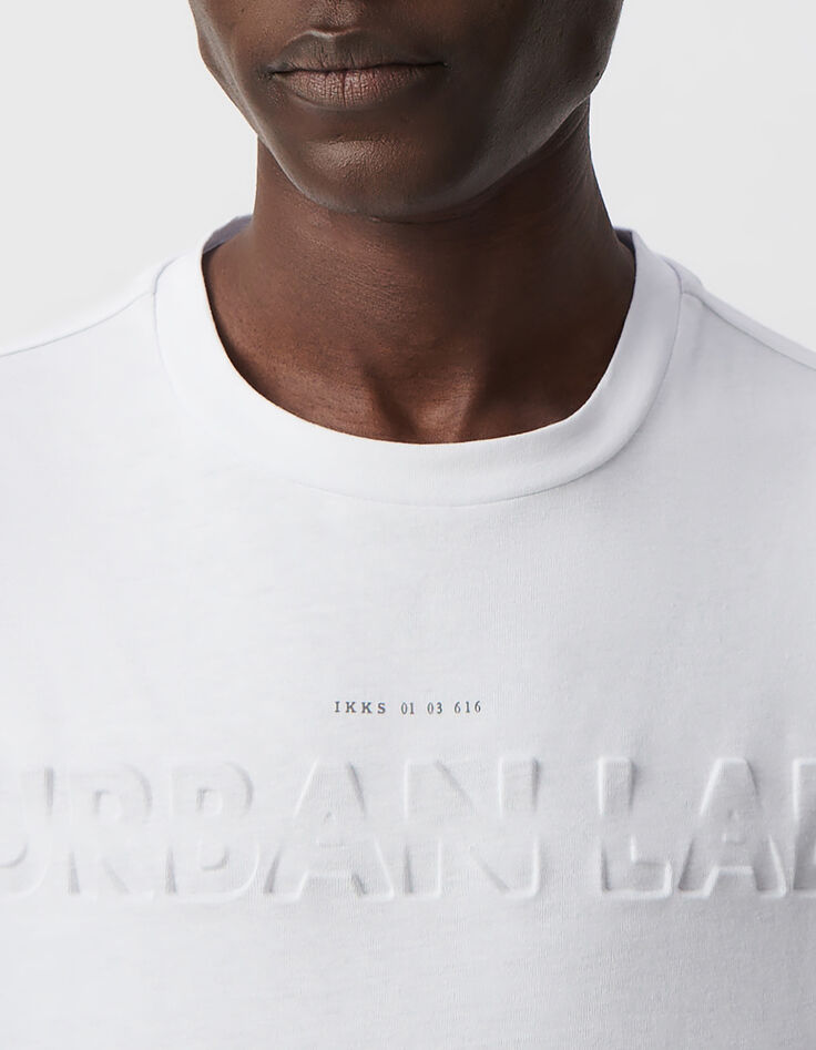Men&rsquo;s white DRY FAST T-shirt with embossed slogan-4
