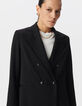 Women's black double-breasted suit jacket-5