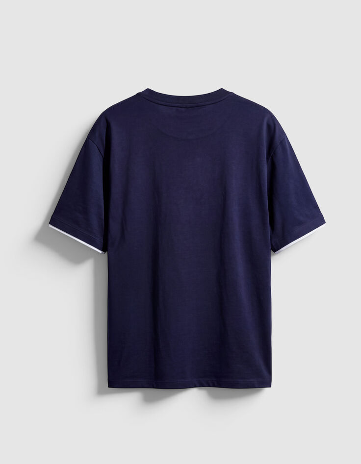 Camiseta trampantojo azul marino para hombre-2