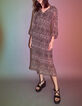 Robe longue imprimé arabesque et col victorien femme-6