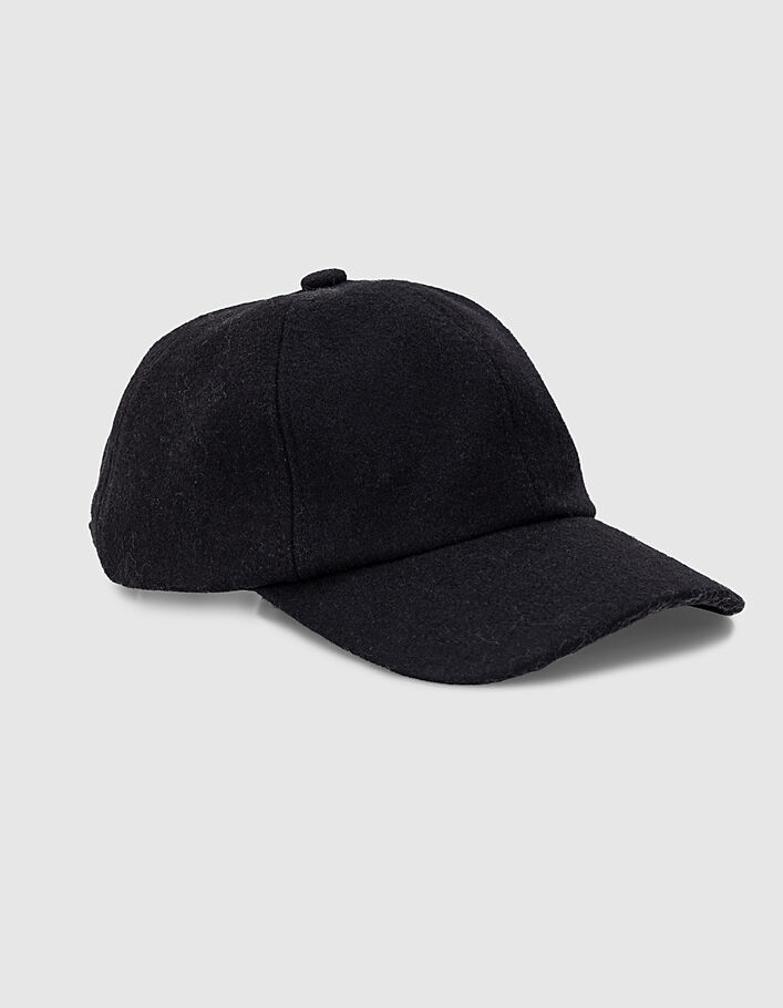 Men’s black WATER REPELLENT wool blend cap - IKKS