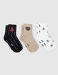 Sokken marine, wit en beige jongens-2