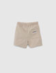 Baby boys’ beige Bermuda shorts with elasticated waist-3