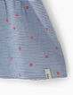 Short azul cielo de rayas bordado estrellas coral bebé-4