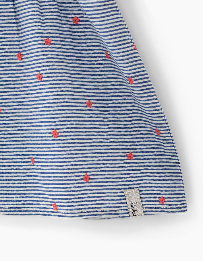 Hemelsblauwe short met koraalrode sterren voor babymeisjes - IKKS