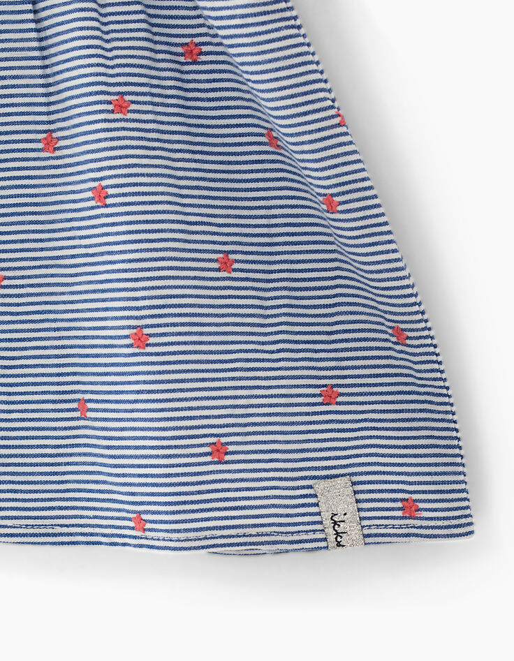 Short azul cielo de rayas bordado estrellas coral bebé-4 Short azul cielo de rayas bordado estrellas coral bebé-4