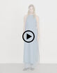 Robe longue en jean waterless ouverte côtés-10