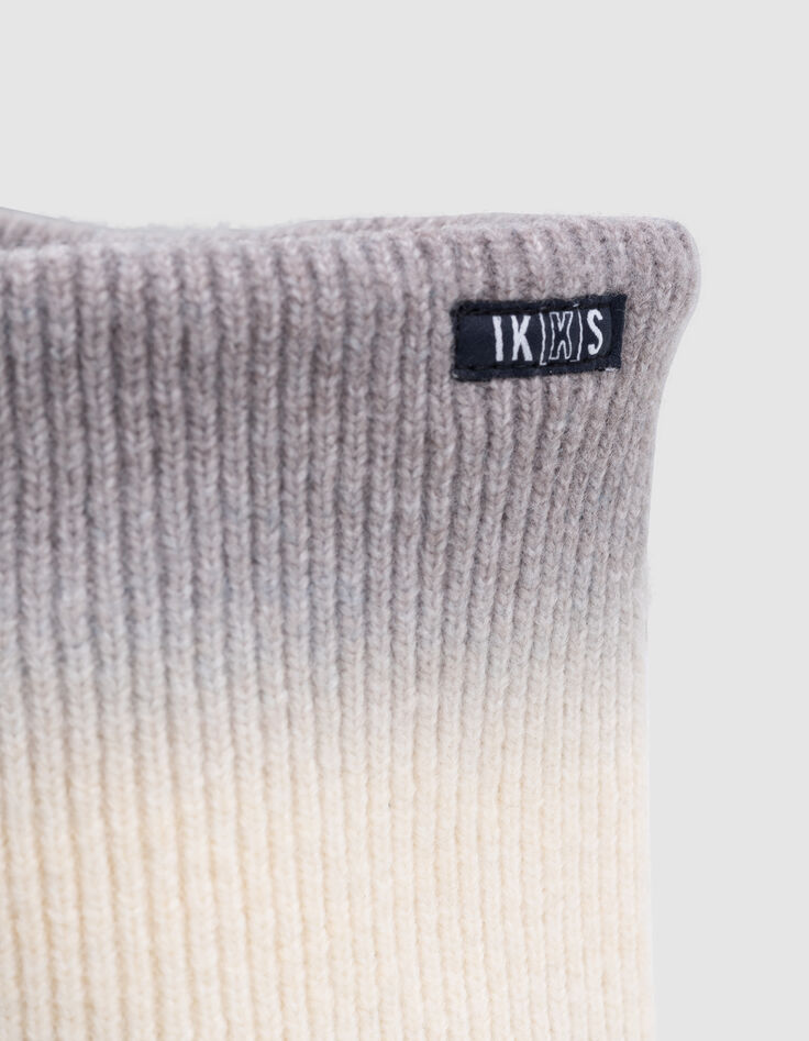 Boy's grey tie-and-dye knit snood-4