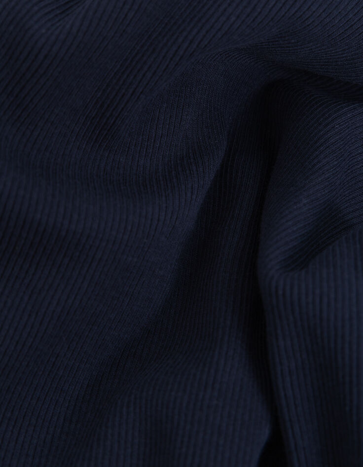 Débardeur marine maille côtelée chevrons brodés dos Femme-6