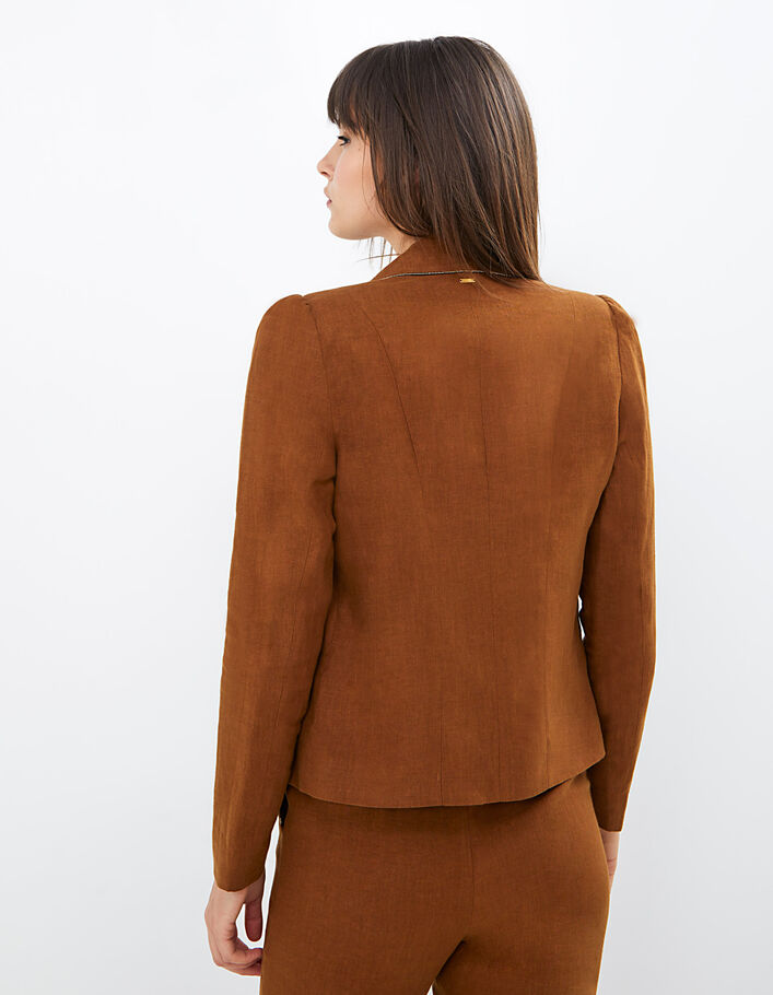 I.Code camel linen suit jacket - I.CODE
