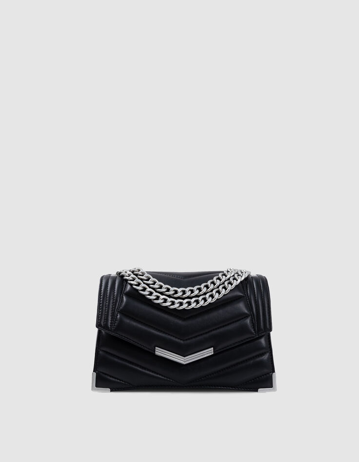 Tasche THE 1- schwarz, Leder, Steppnähte Größe M-1