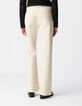 Jean flare beige Waterless boutons apparents Femme-3