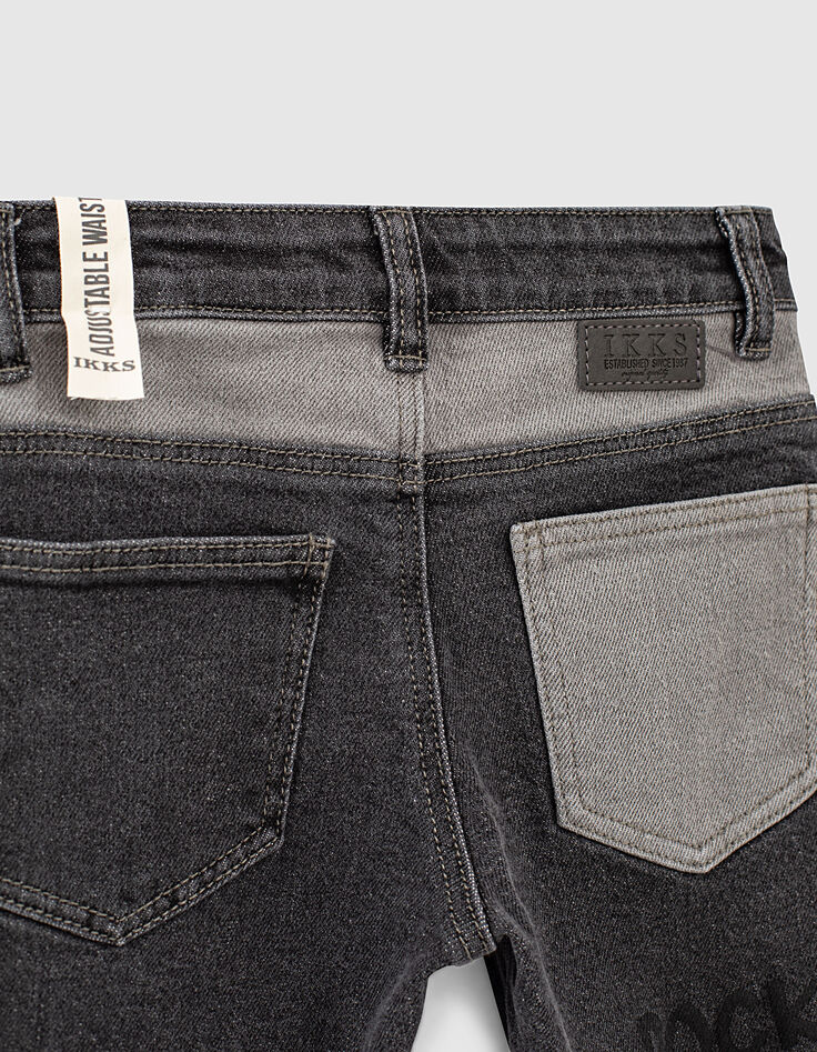 Jungen-Slim-Jeans mit Typoprint, Bio, in Black-Used-Optik -6