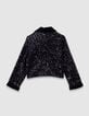 Girls’ black sequinned biker jacket-6 Girls’ black sequinned biker jacket-6