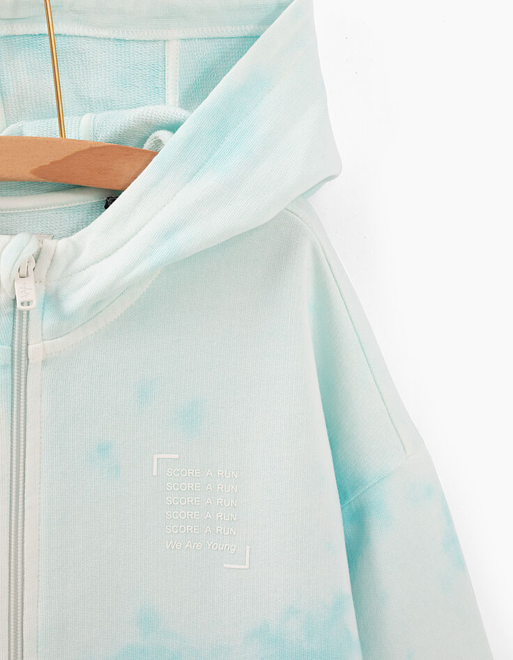 Blaue Jungensweatjacke mit Tie-Dye-Effekt-2 Blaue Jungensweatjacke mit Tie-Dye-Effekt-2